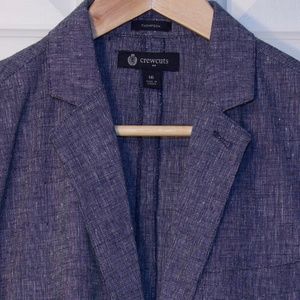 J.Crew Boys' Chambray Linen-Cotton Blazer (16)